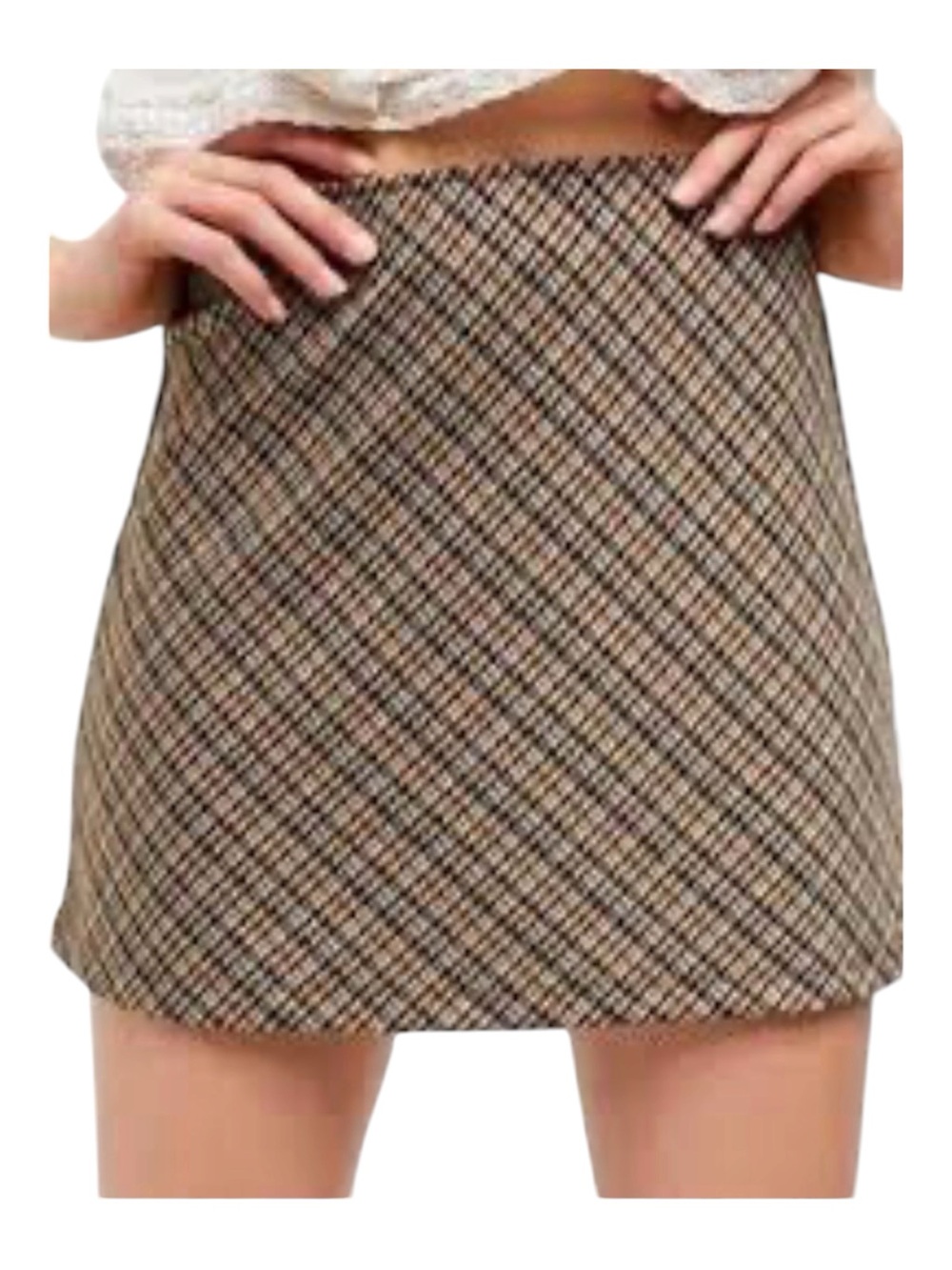 Free People Fall Plaid Mini Skirt Size Medium